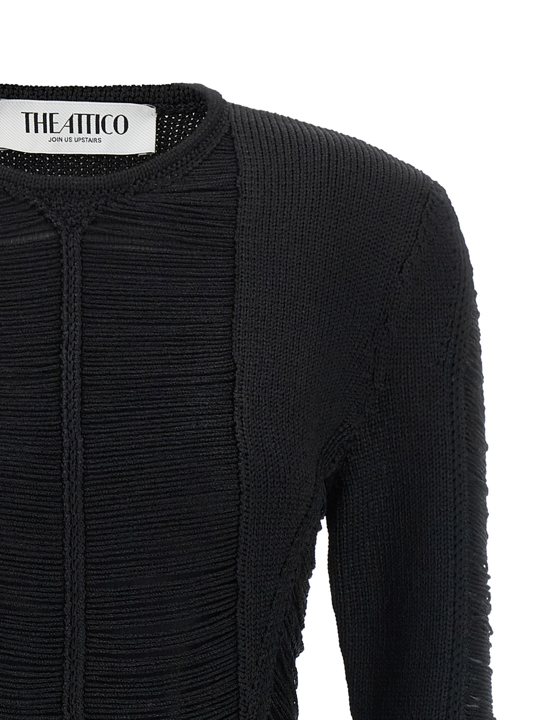 The Attico Black Viscose Short Dress