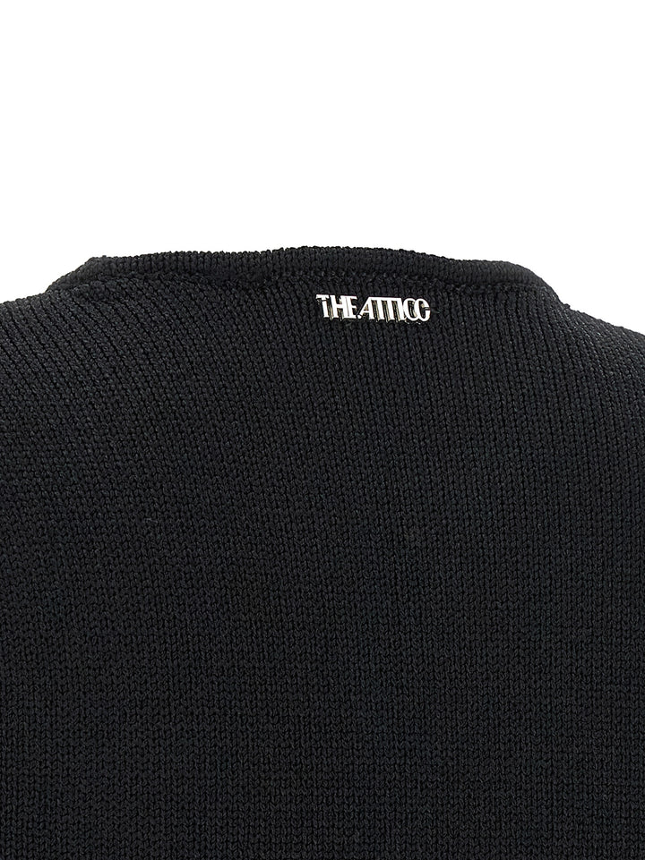 The Attico Black Viscose Short Dress