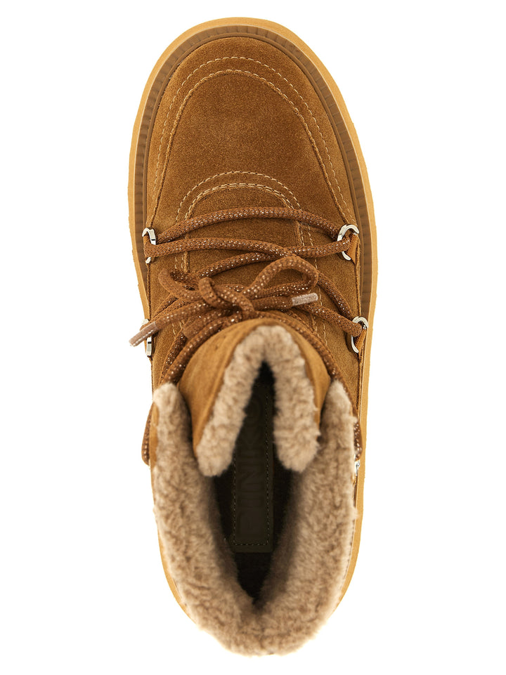 PINKO Brown Cowhide Flat Boots