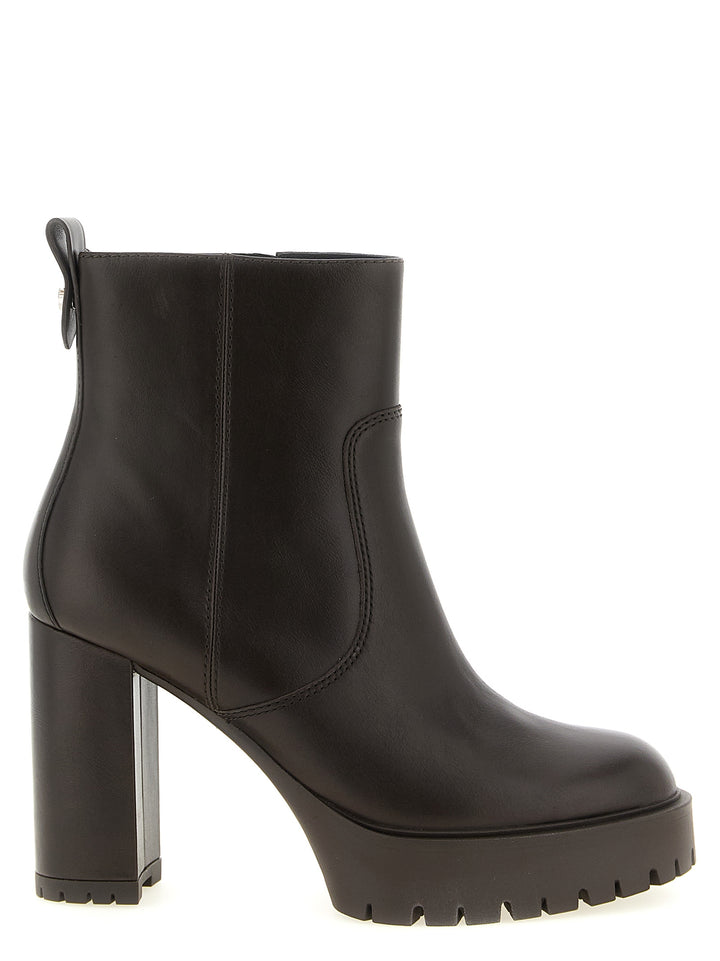 PINKO Brown Cowhide Ankle Boots