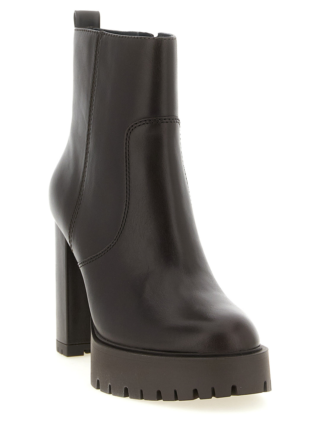 PINKO Brown Cowhide Ankle Boots