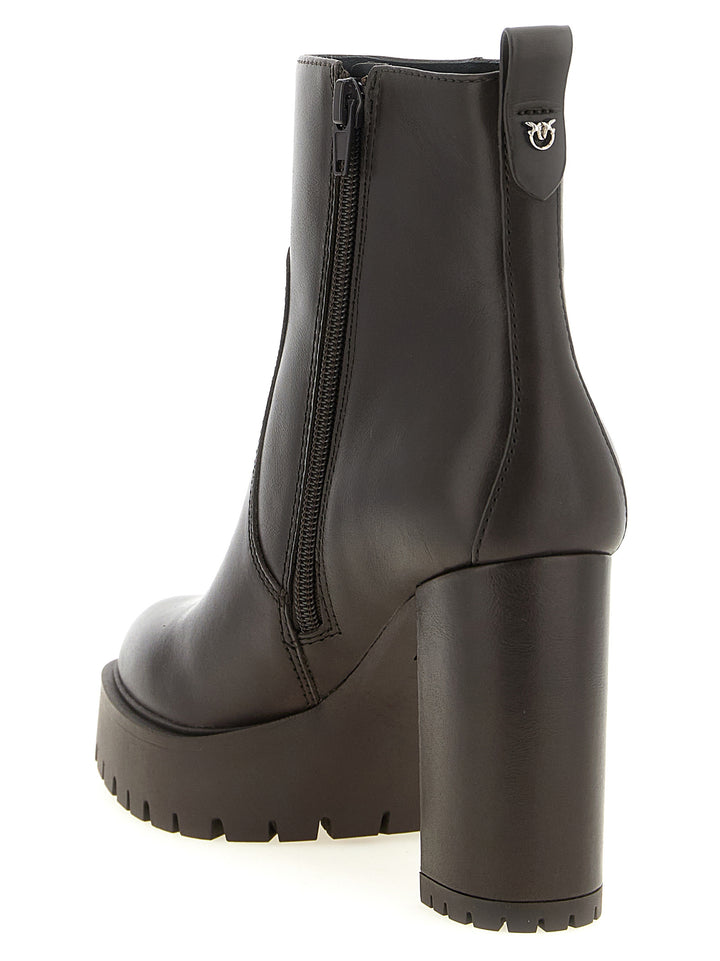 PINKO Brown Cowhide Ankle Boots