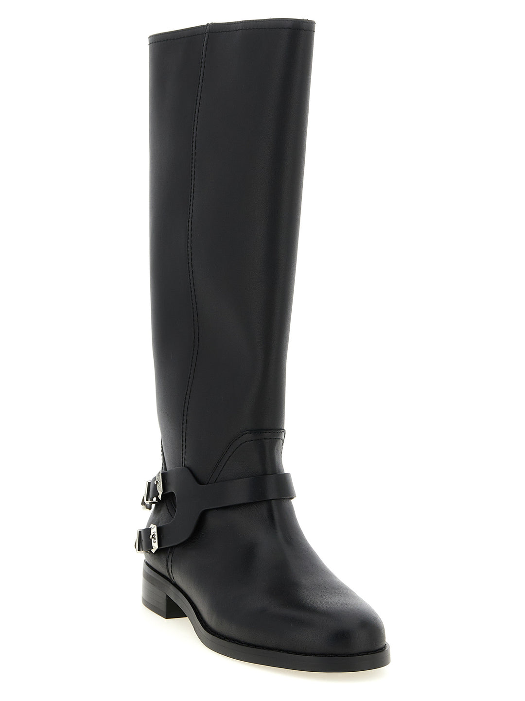 PINKO Black Cowhide Over The Knee