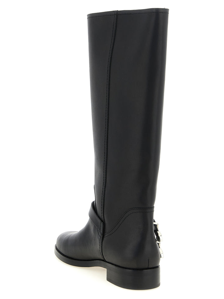 PINKO Black Cowhide Over The Knee