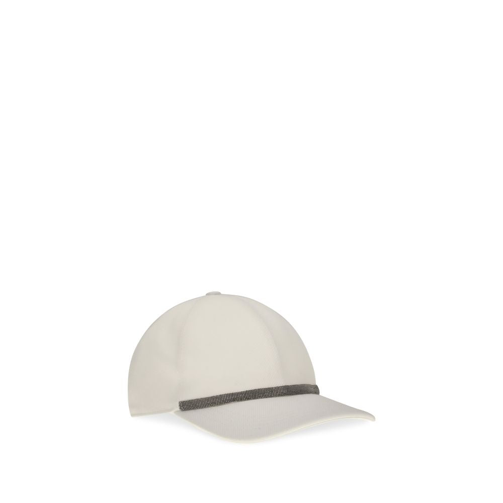 Brunello Cucinelli White Cotton Cap (Baseball Hat)