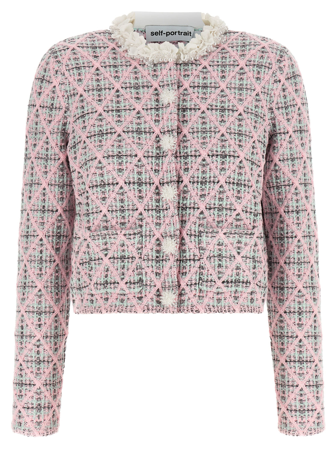 Self-Portrait Multicolor Cotton Cardigan