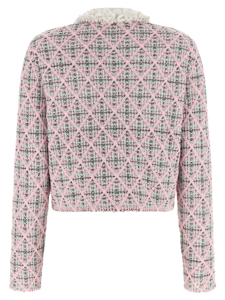 Self-Portrait Multicolor Cotton Cardigan