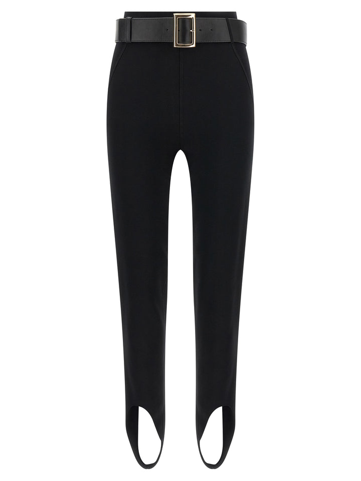 Self-Portrait Black Viscose Leggings