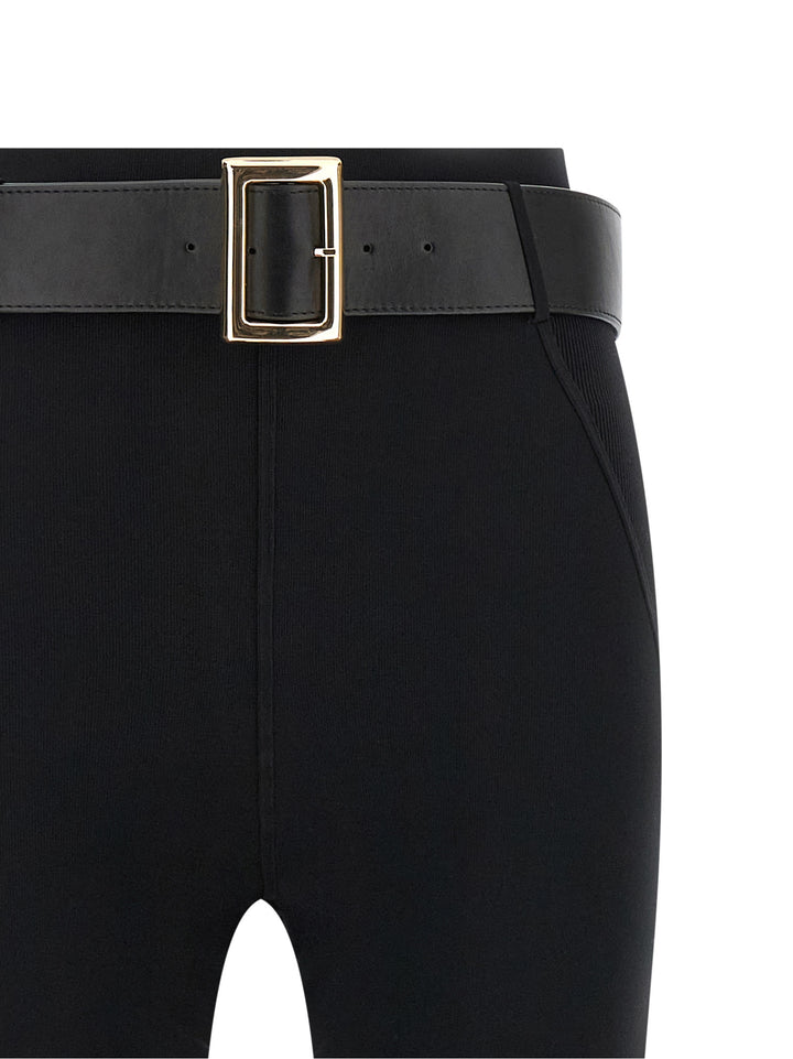 Self-Portrait Black Viscose Leggings