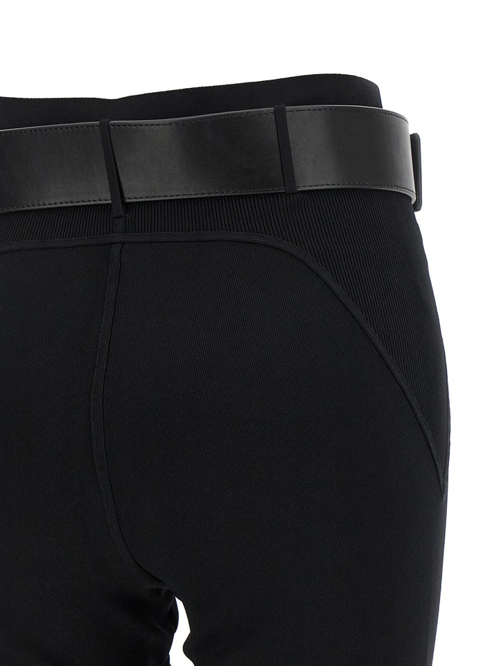 Self-Portrait Black Viscose Leggings
