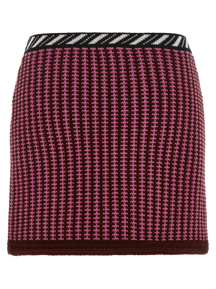 Versace Multicolor Virgin Wool Long Skirt