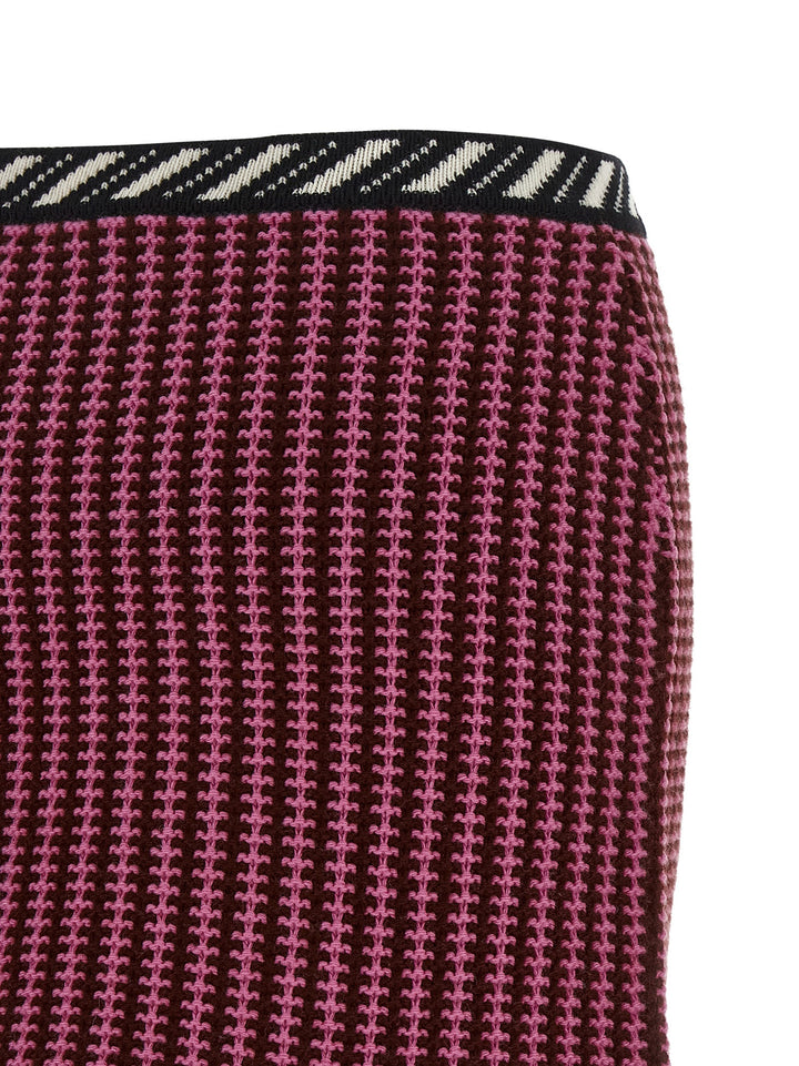Versace Multicolor Virgin Wool Long Skirt