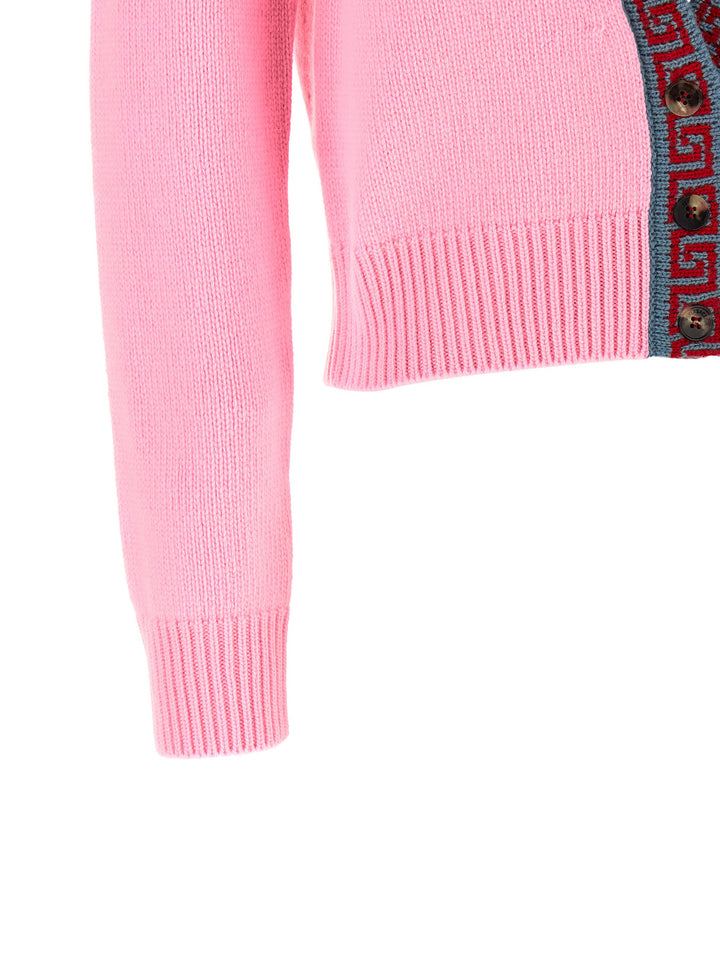 Versace Multicolor Virgin Wool Cardigan