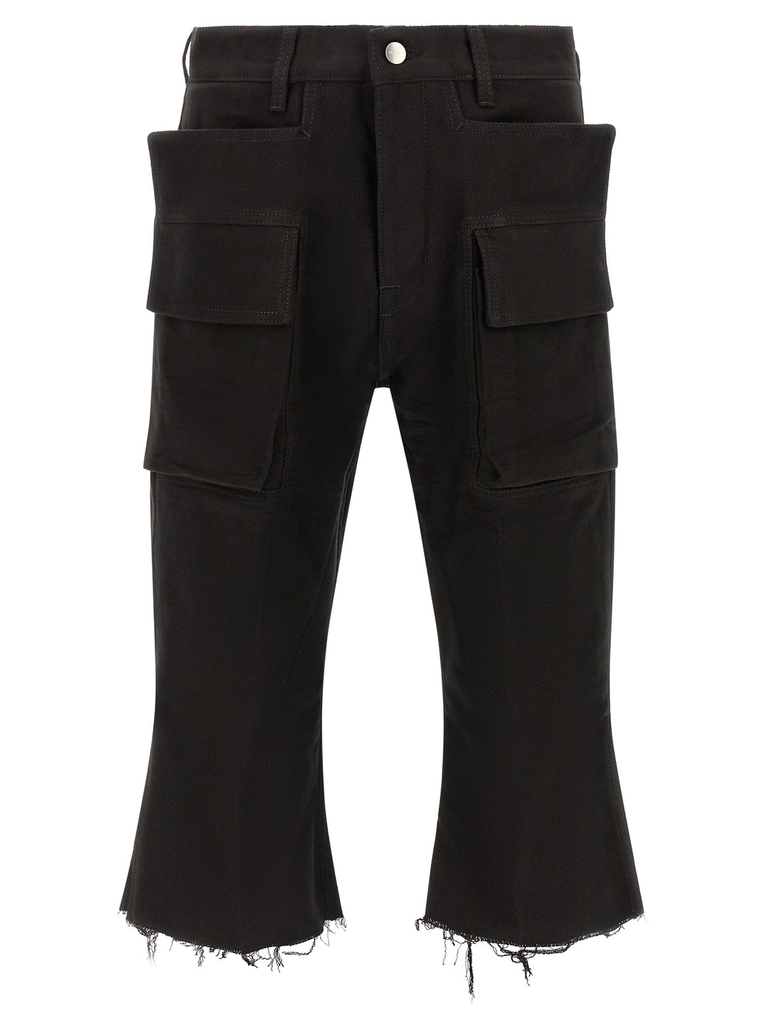 Rick Owens Black Cotton Cargo Pants