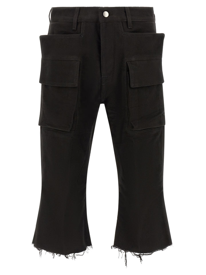 Rick Owens Black Cotton Cargo Pants