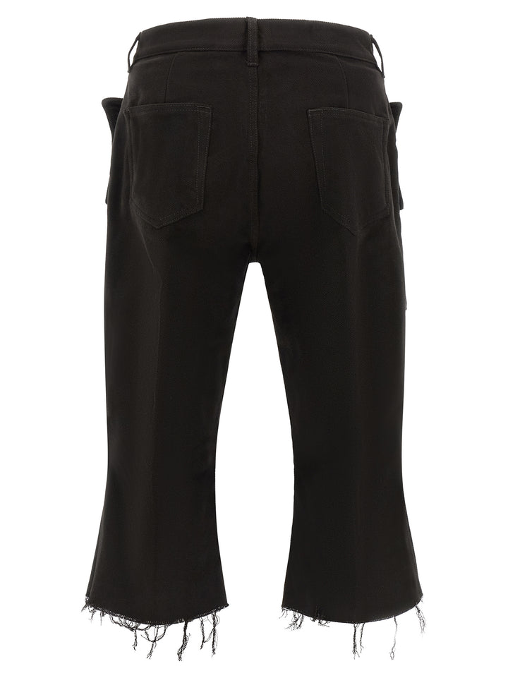 Rick Owens Black Cotton Cargo Pants