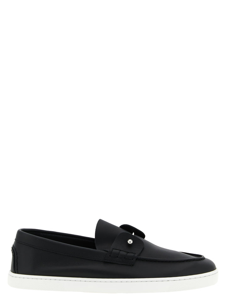Christian Louboutin Black Calfskin Slip-On Loafers