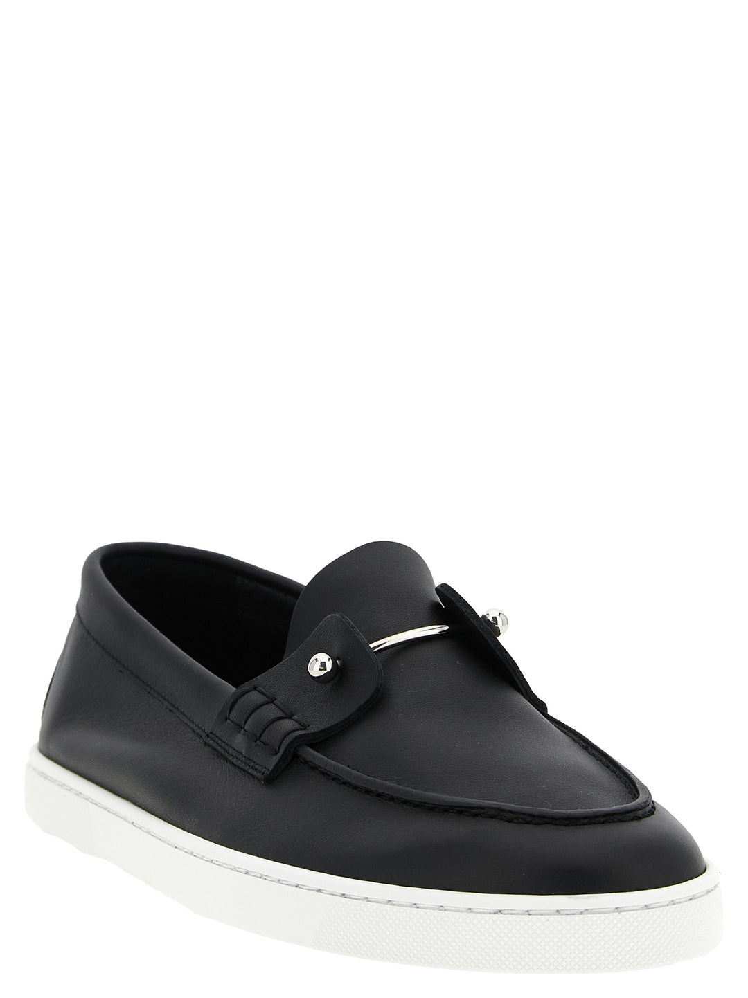 Christian Louboutin Black Calfskin Slip-On Loafers
