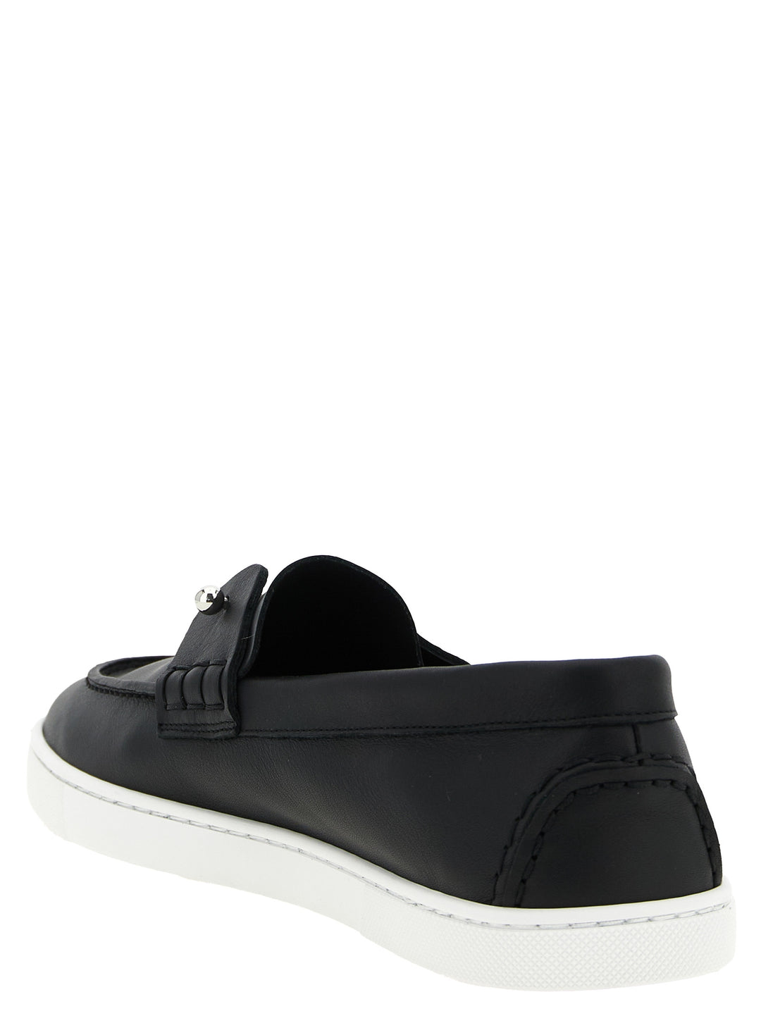 Christian Louboutin Black Calfskin Slip-On Loafers