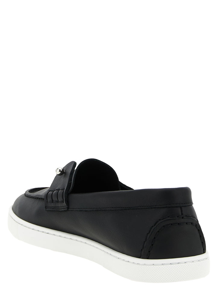 Christian Louboutin Black Calfskin Slip-On Loafers