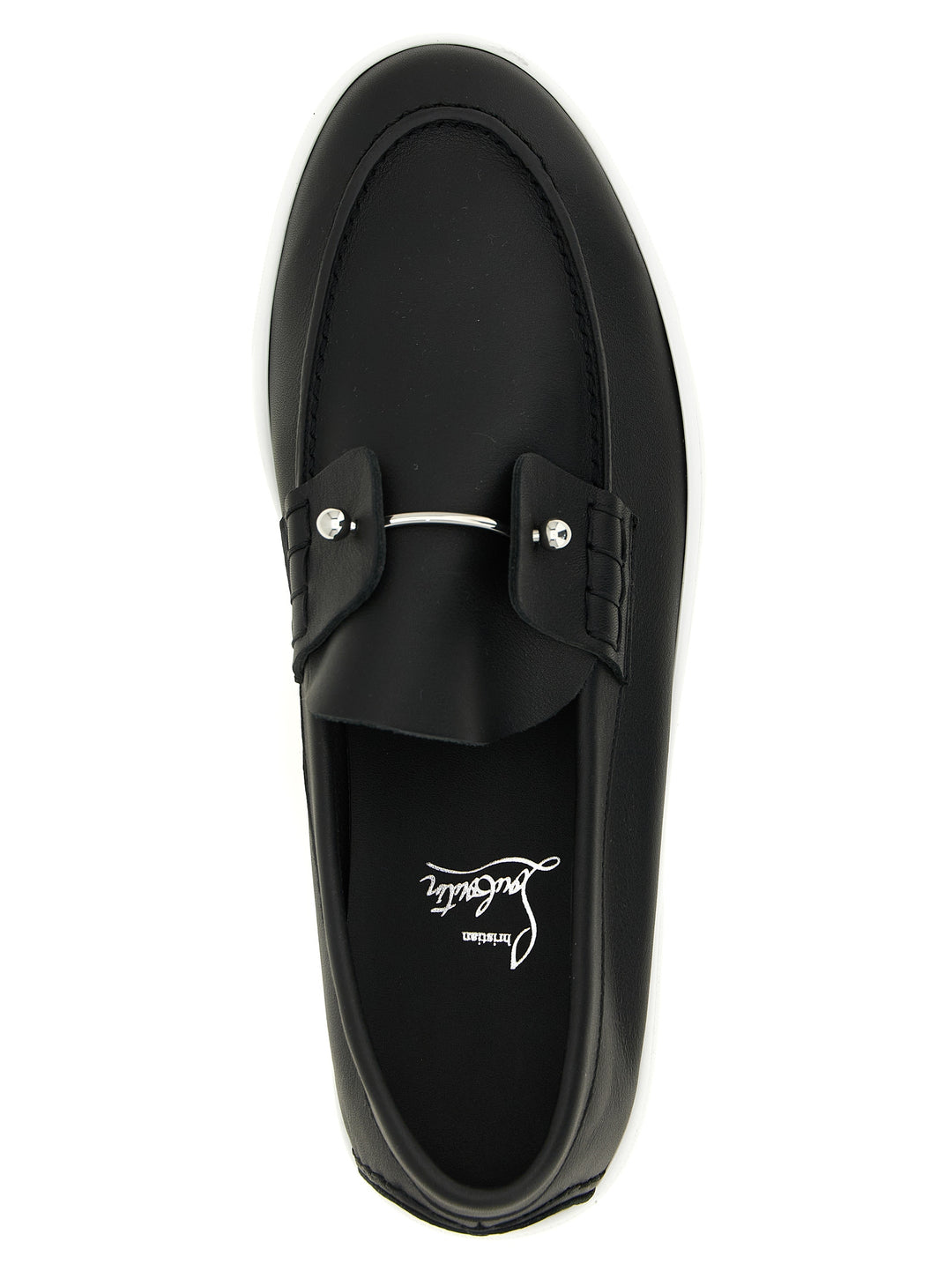 Christian Louboutin Black Calfskin Slip-On Loafers