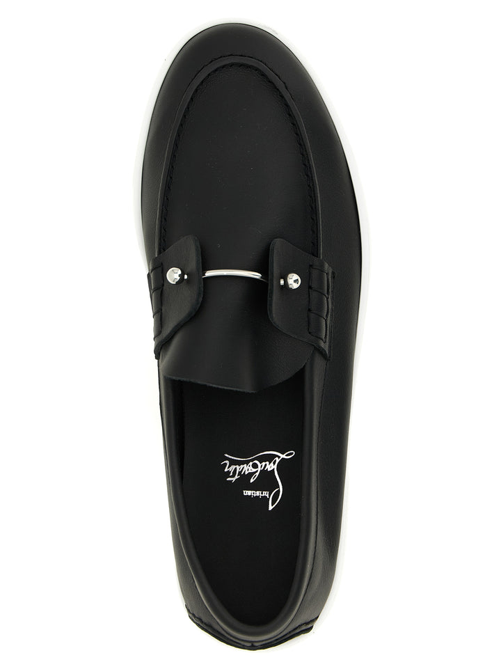 Christian Louboutin Black Calfskin Slip-On Loafers