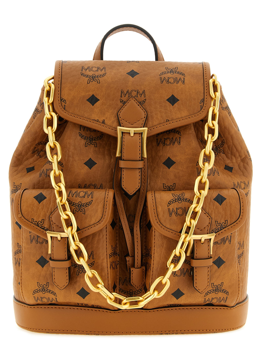 MCM Brown Polyethylene Backpack