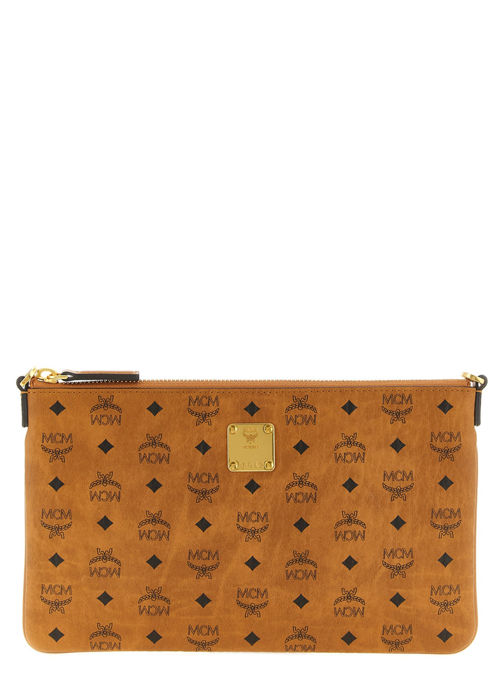 MCM Brown Polyethylene Clutch Bag