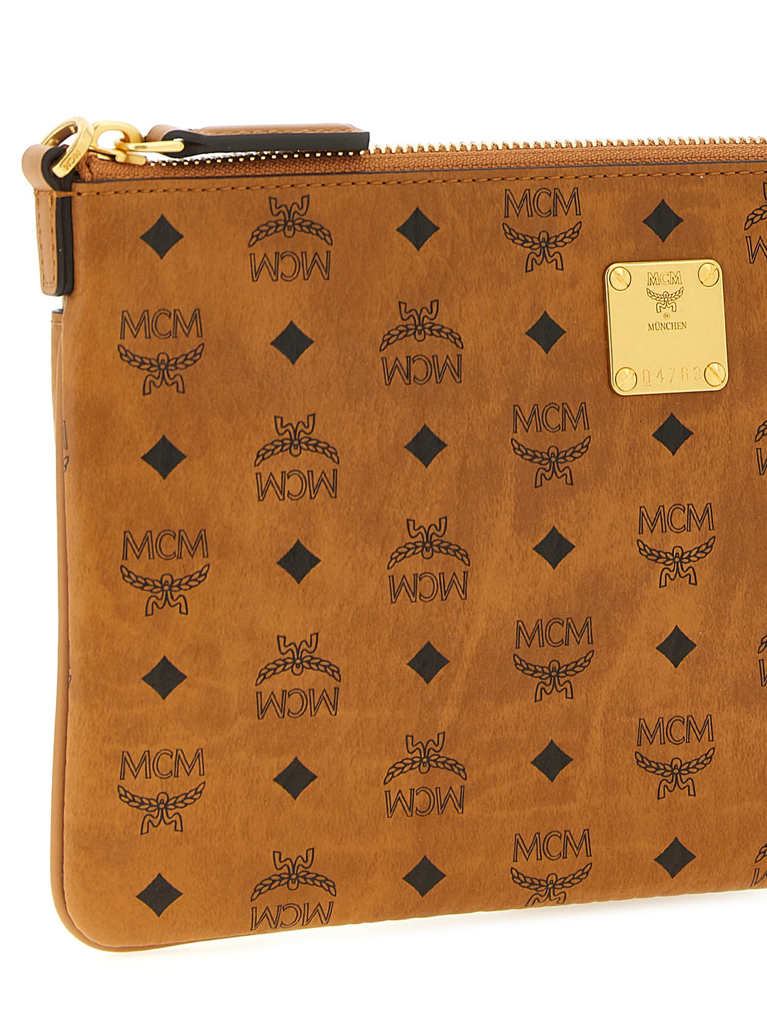 MCM Brown Polyethylene Clutch Bag