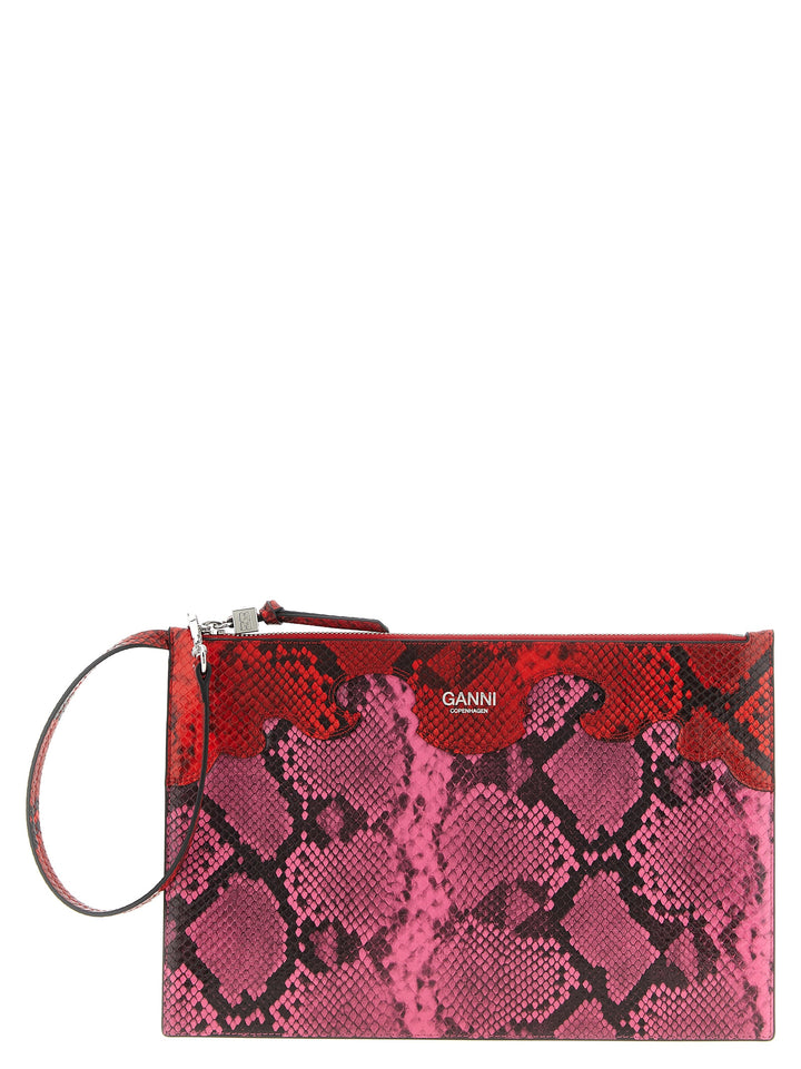 Ganni Fuchsia Polyester Clutch Bag