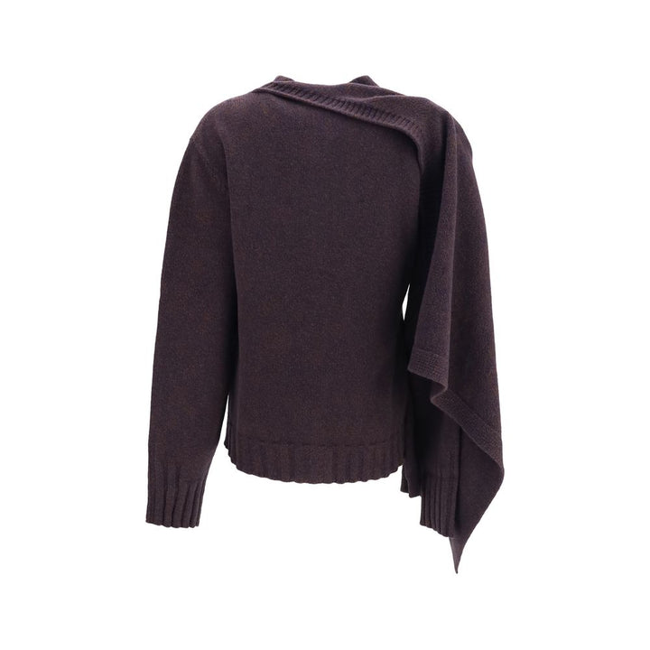 The Attico Brown Wool Oves Aries Cardigan