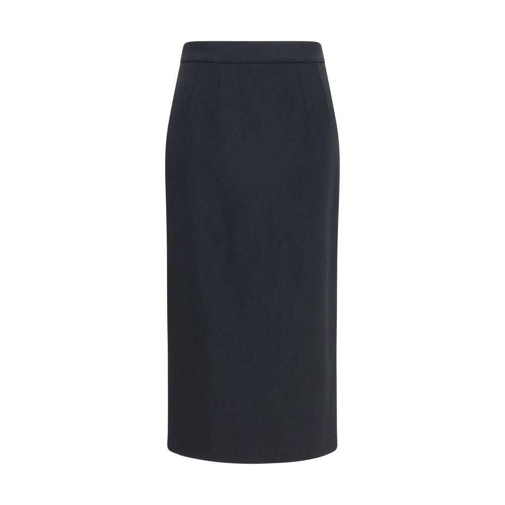 Dolce &amp; Gabbana Black Wool Oves Aries Long Skirt