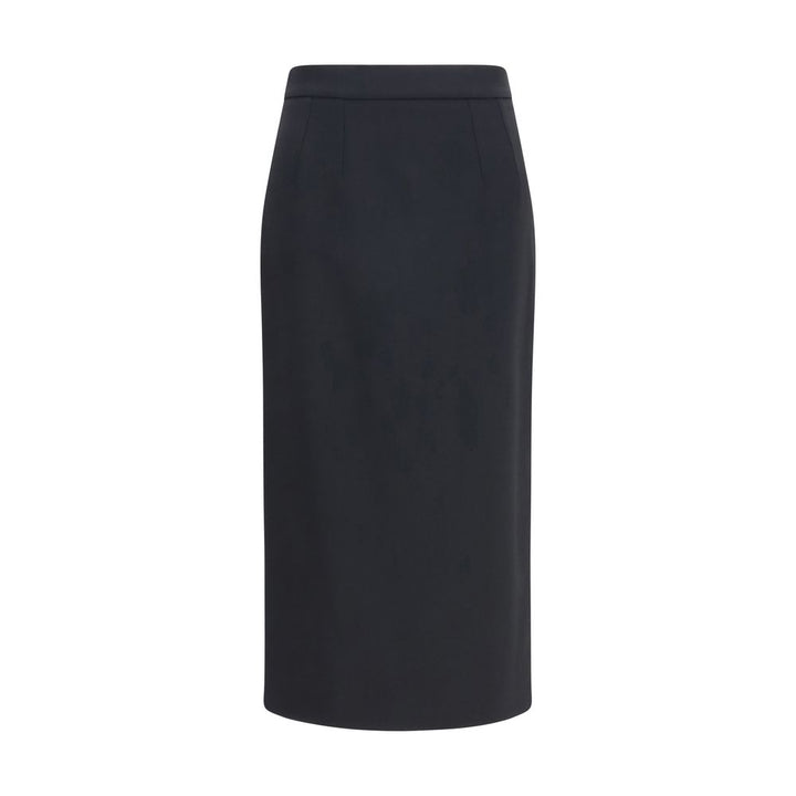 Dolce &amp; Gabbana Black Wool Oves Aries Long Skirt