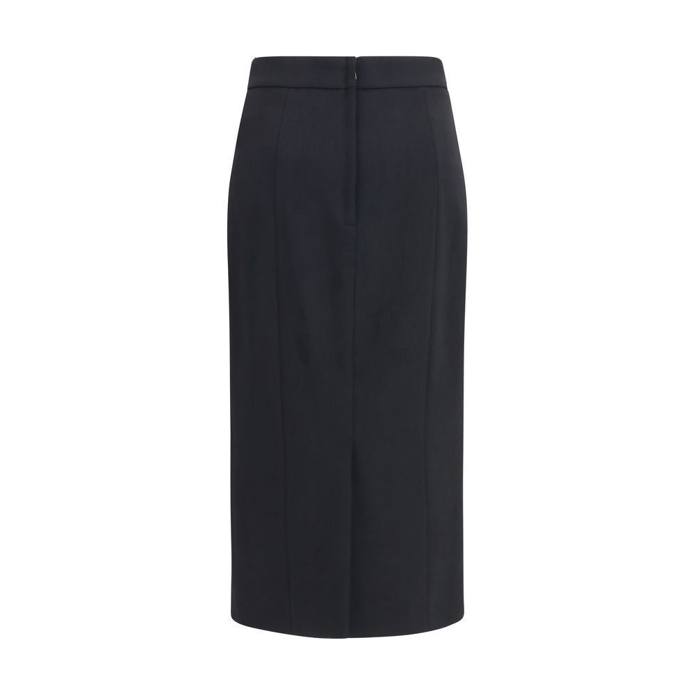 Dolce &amp; Gabbana Black Wool Oves Aries Long Skirt