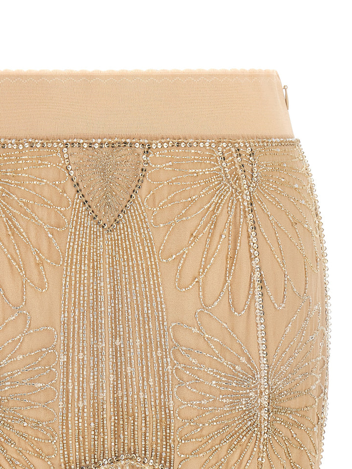 The Attico Multicolor Silk Long Skirt