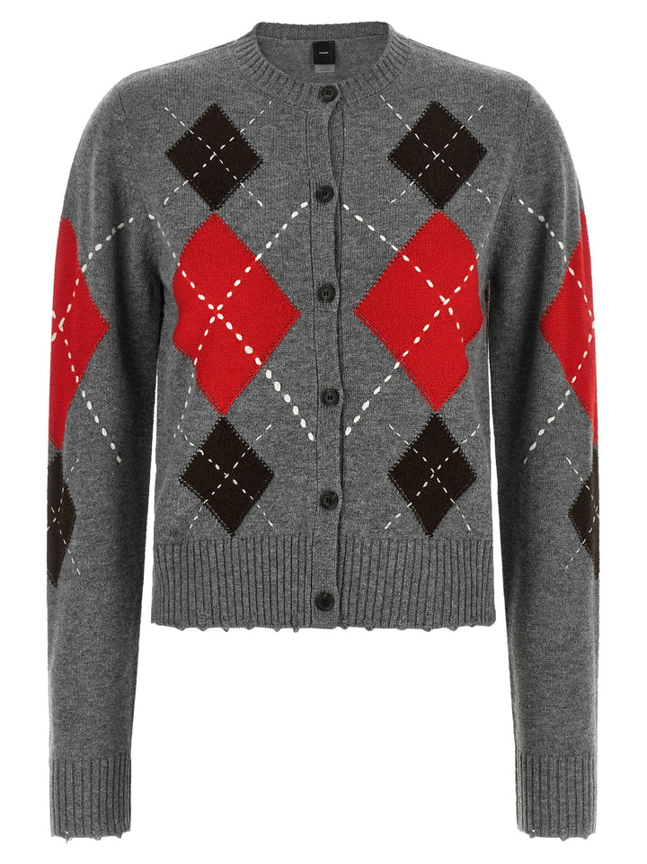 PINKO Gray Wool Cardigan