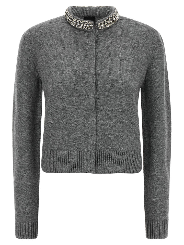PINKO Gray Wool Cardigan