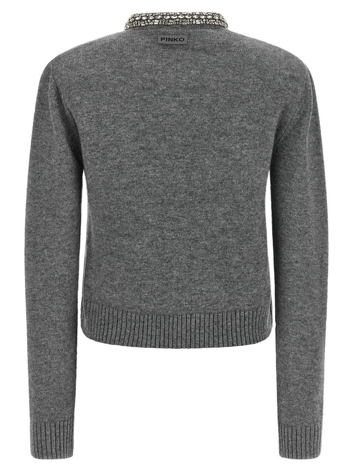 PINKO Gray Wool Cardigan