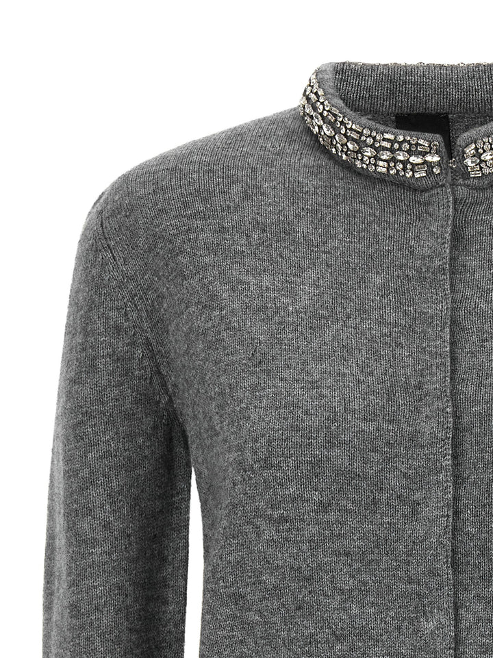 PINKO Gray Wool Cardigan