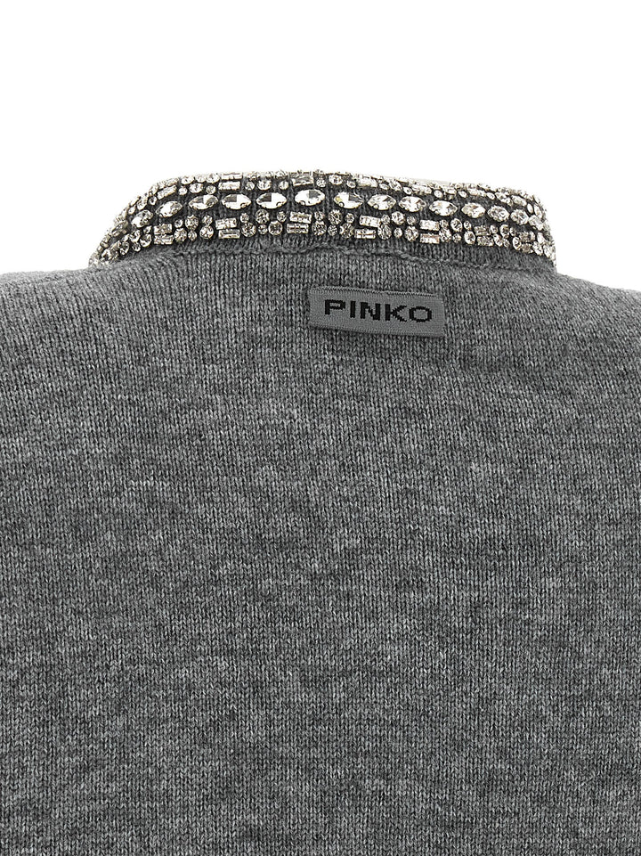 PINKO Gray Wool Cardigan