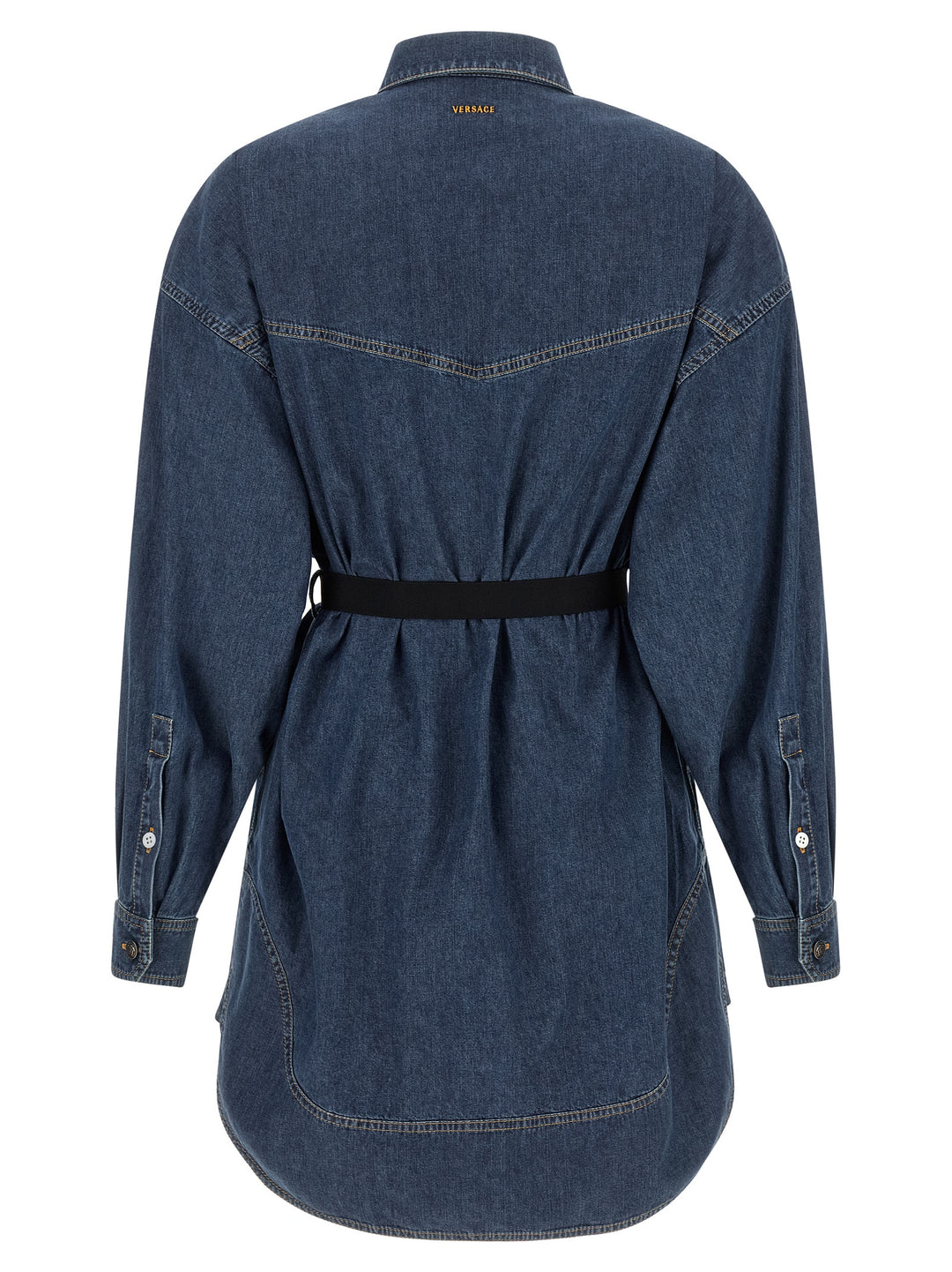 Versace Blue Cotton Short Dress