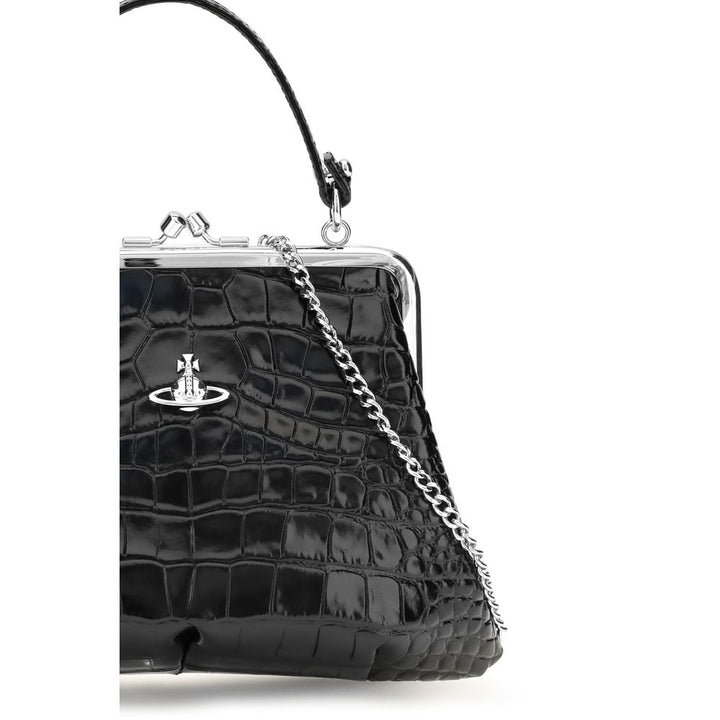 Vivienne Westwood Black Calf Leather Bos Taurus Shoulder Bag