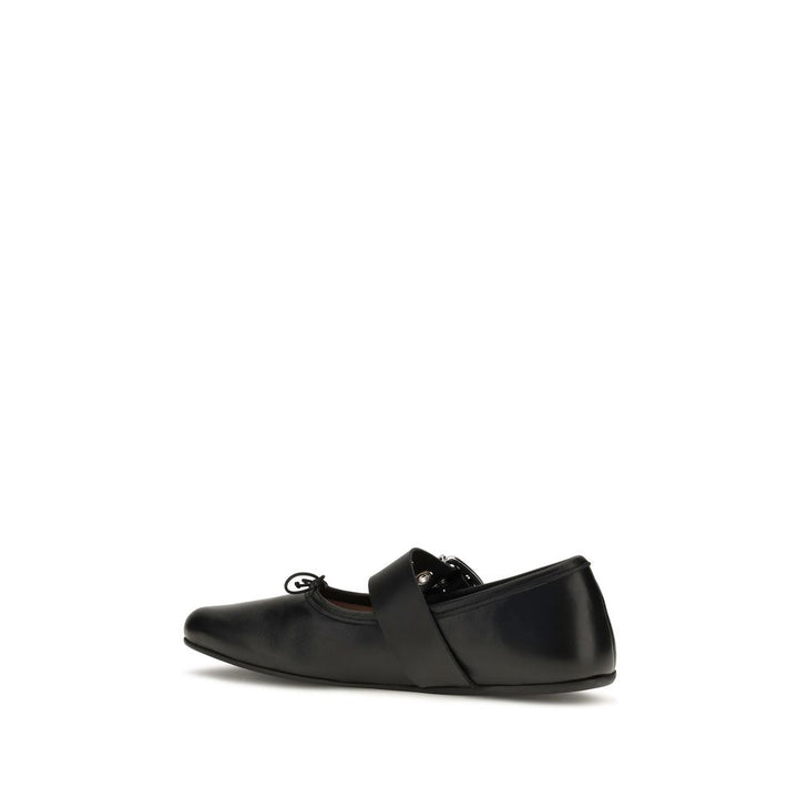 Vivienne Westwood Black Calf Leather Bos Taurus Ballet Flats