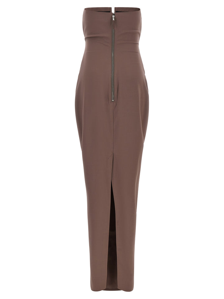 Rick Owens Brown Wool Long Dress