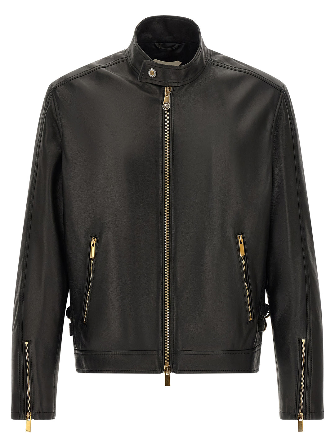 Versace Black Lamb Leather Leather Jacket