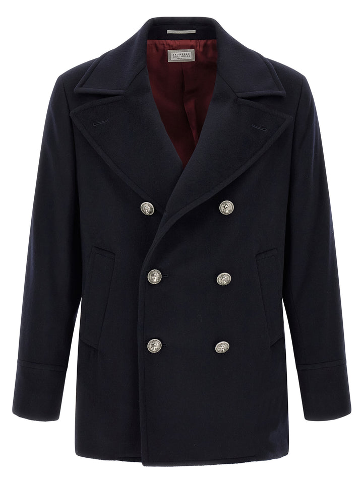 Brunello Cucinelli Blue Virgin Wool Coat