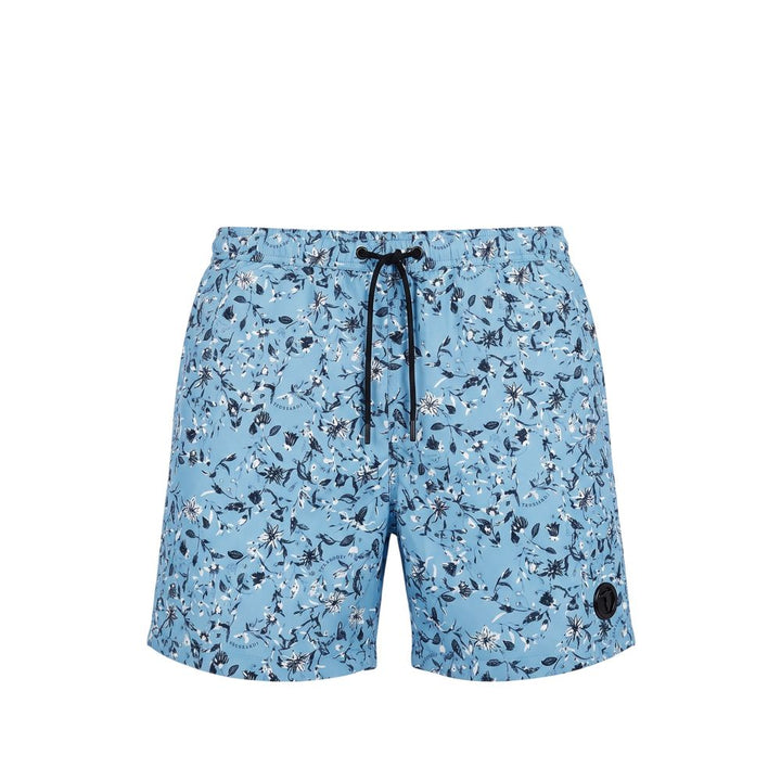 Trussardi Beachwear Light Blue Polyester Men Swim Trunk