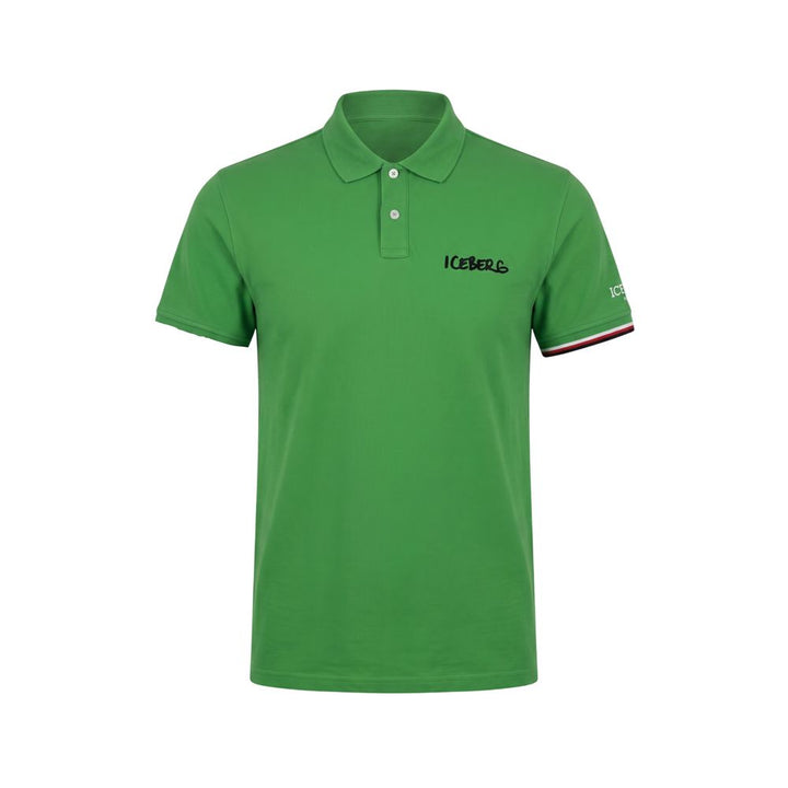 Iceberg Green Cotton Men Polo Shirt