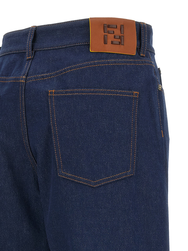 Fendi Blue Cotton Jeans Denim