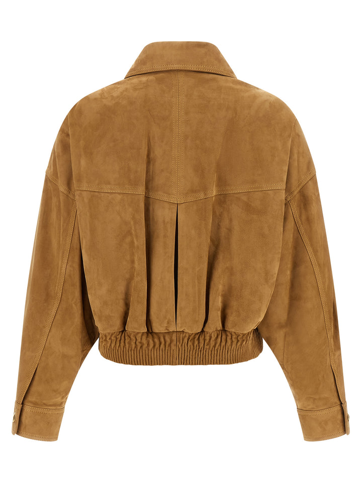 Versace Brown Lamb Leather Leather Jacket